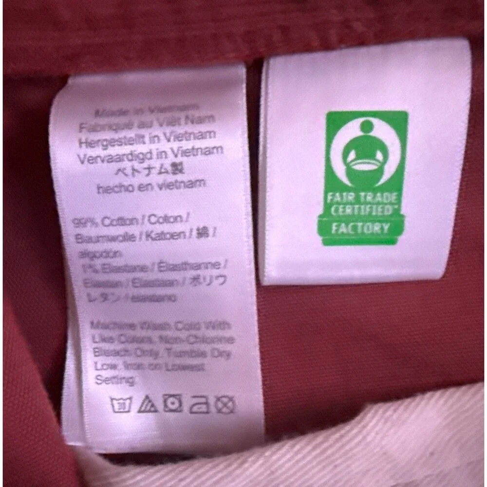 J Crew 250 Corduroy Pants Mens Sz 31x32 Rust Plank Slim Straight Leg Cotton Flex